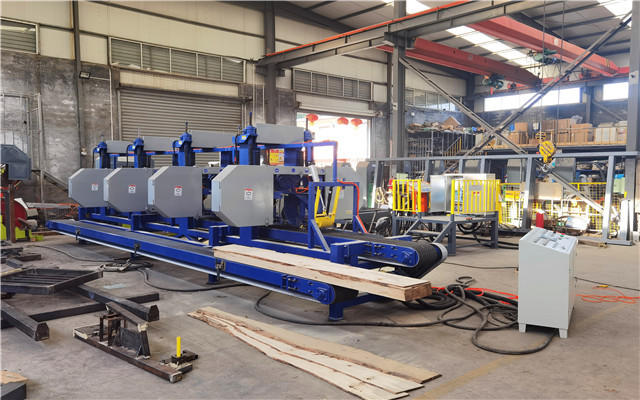 Horizontal Band Sawmill Square Wood Cutting Machine Multi Head Automatic Sawmill