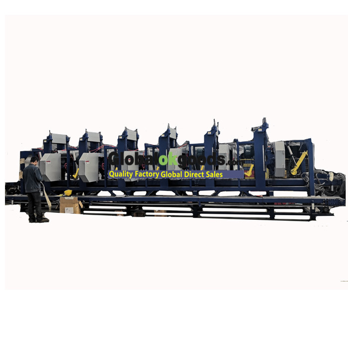 Multiple heads horizontal wood cutting band saw resaw band saw mill for wood planks