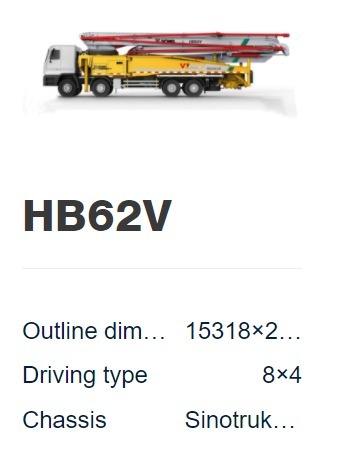 HB62V Mounter Concrete Boom Pump