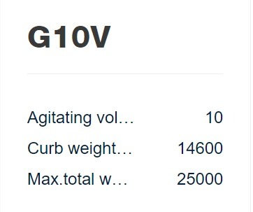 G10V Concrete Truck Mixer