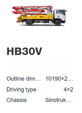 HB30V Mounter Concrete Boom Pump