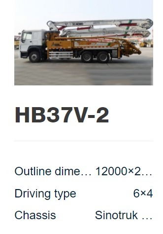 HB37V-2 Mounter Concrete Boom Pump