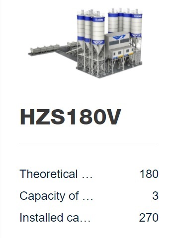 HZS180V Concrete Batching Plant Commercial