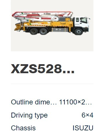 XZS5280THBQ Mounter Concrete Boom Pump