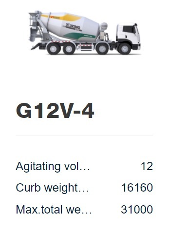 G12V-4 Concrete Truck Mixer