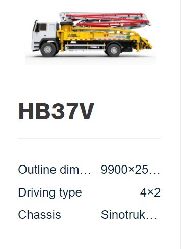 HB37V Mounter Concrete Boom Pump