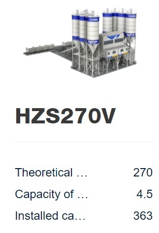 HZS270V Concrete Batching Plant Commercial
