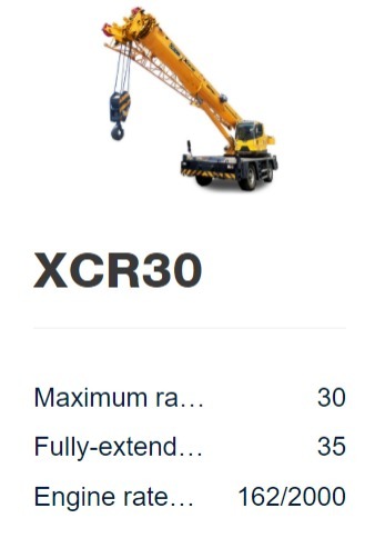 Rough Terrain Crane XCR30