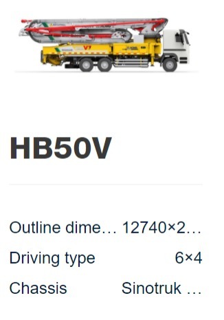 HB50V Mounter Concrete Boom Pump