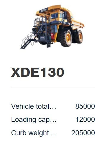 XDE130 Electric Drive Rigid Dump Truck