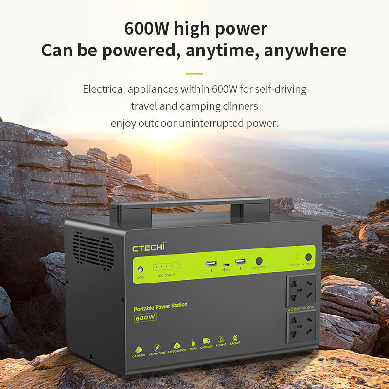 600W Portable Power Station  Solar Generator Emergency Power Supply