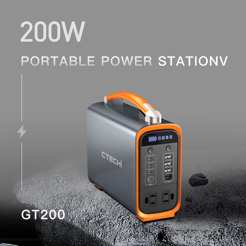 200W TypeC QC3.0 Fast Charging Portable Power Station Emergency Power Supply Solar Generator