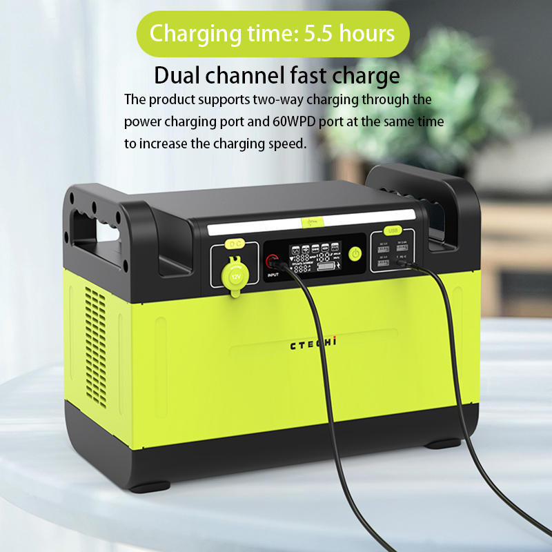 1500W Portable Solar Power Bank Station 110V 220V for Camping UPS