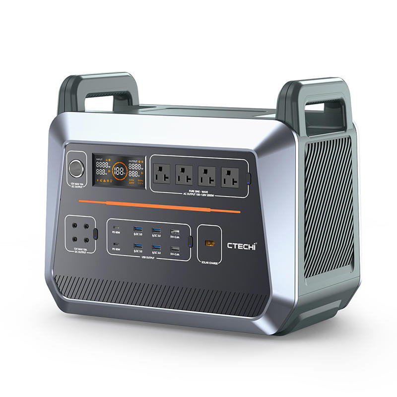 2000W rechargeable lithium battery portable power station