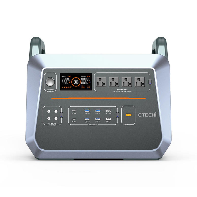 2000W rechargeable lithium battery portable power station