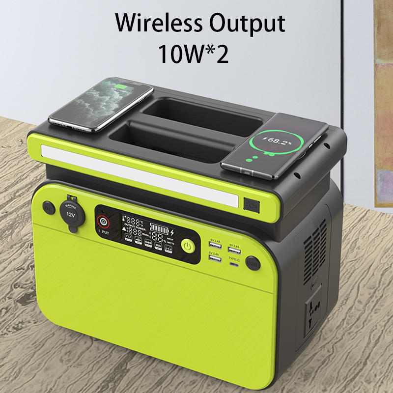 Portable Power Station 110V 220V  500W Wireless Charge Backup