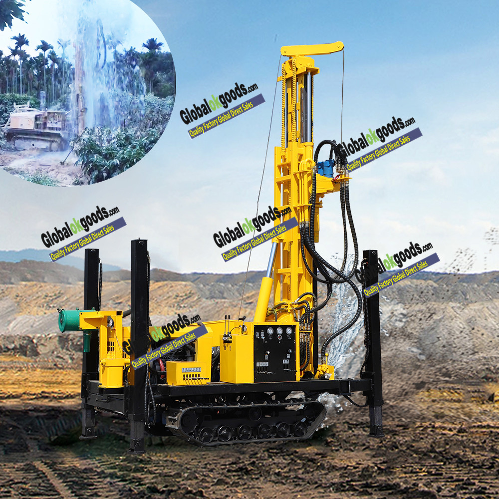 HQZ220L Steel Crawler Mounted Rotary Portable Water Well Drilling Rig Machine