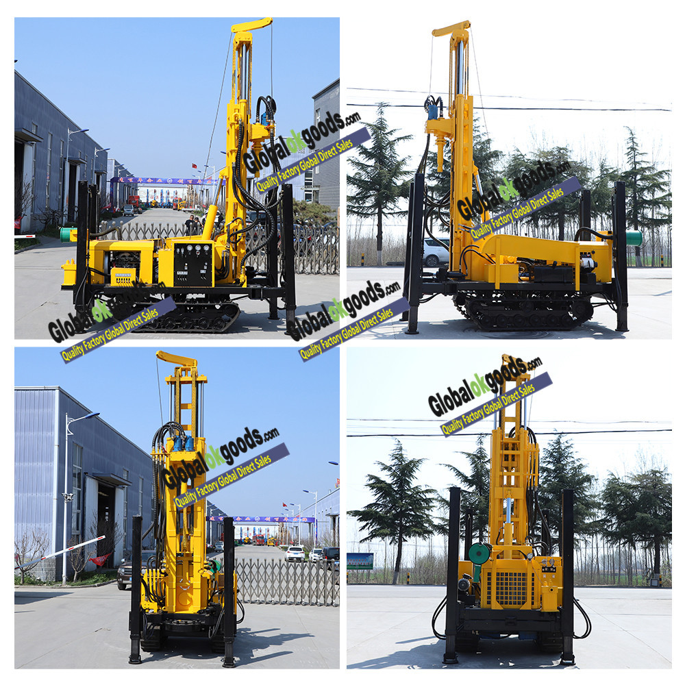 HQZ220L Steel Crawler Mounted Rotary Portable Water Well Drilling Rig Machine