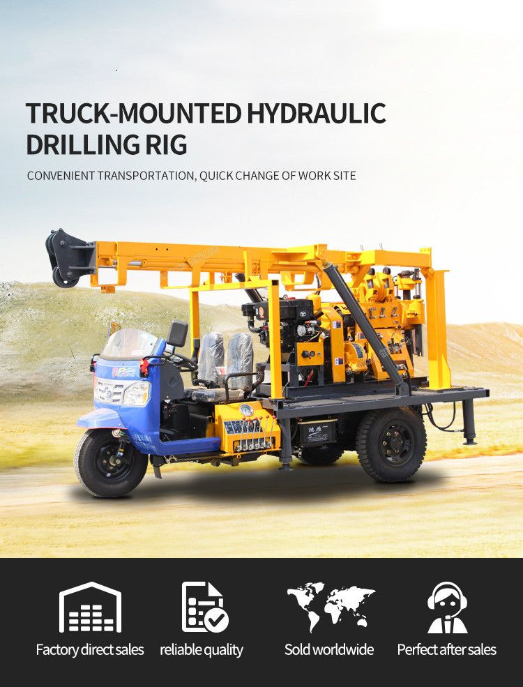 HW Bore Well Drilling Machine with mud pump air compressor