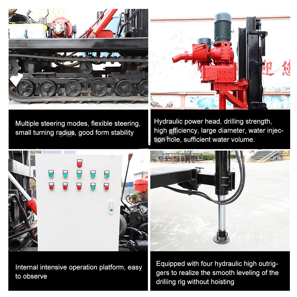 JZF-D Portable Crawler shallow reverse circulation rotary small water well drill rig