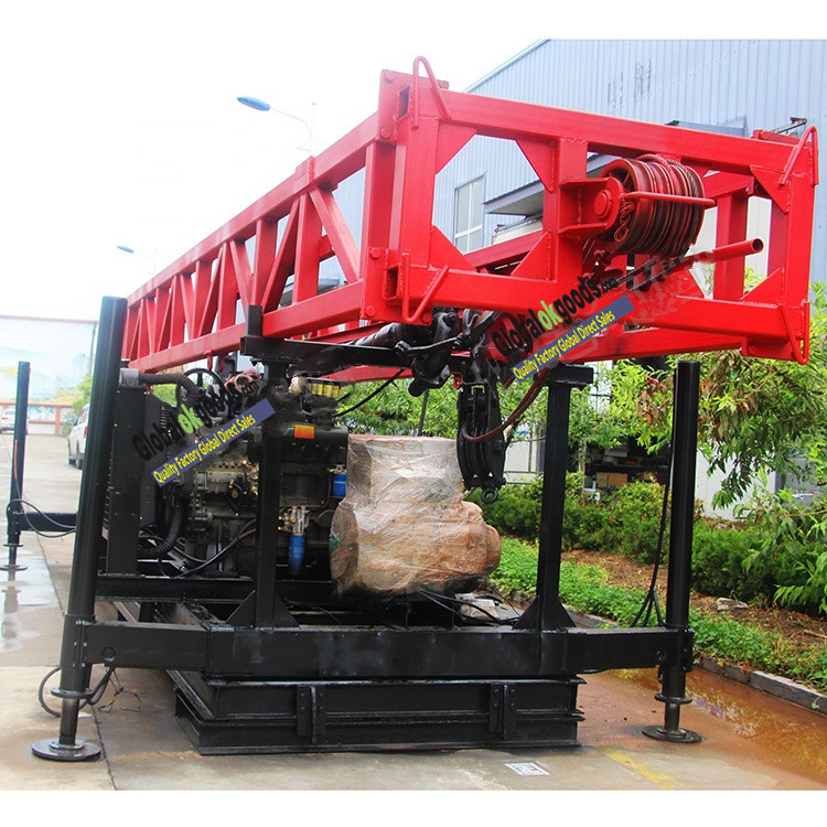 big diameter Diesel Engine Driven 300m water well drilling rig