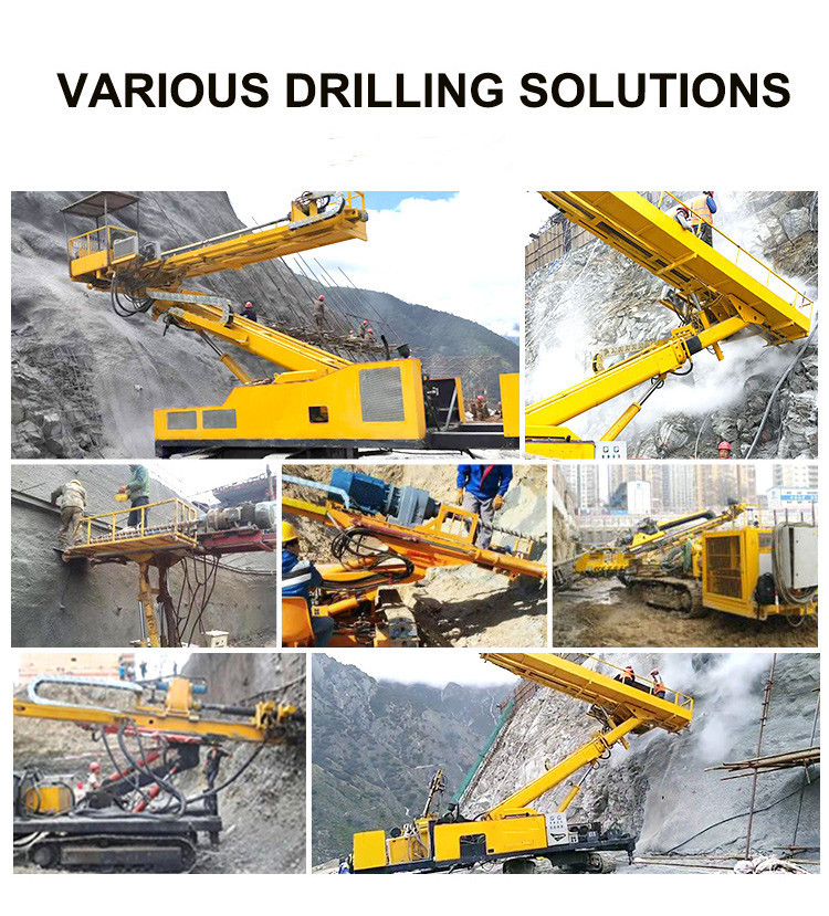HW12M Construction works  foundation micropiles hydraulic rotary pneumatic rock bolt drilling rig