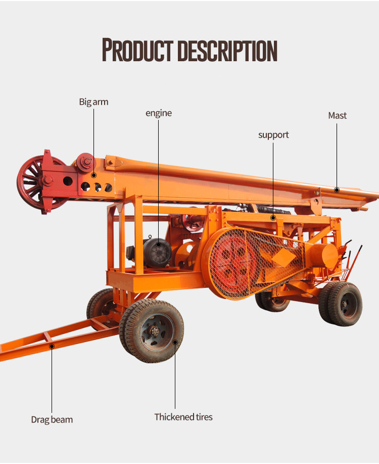 HW90 high efficiency percussion water well impact hammer drill rig