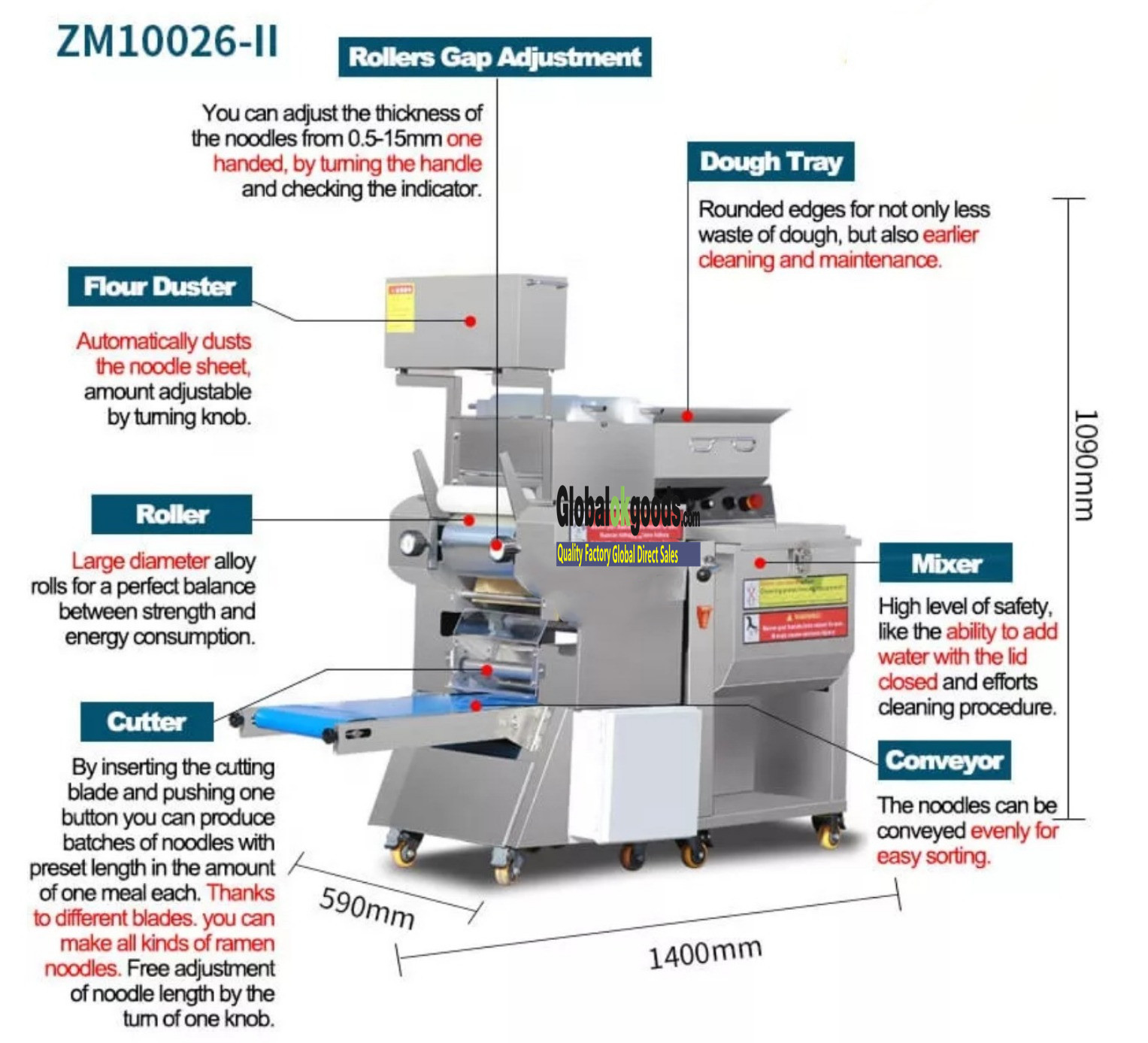 Japanese ramen wheat flat noodle machine /commercial automatic fresh noodles machine