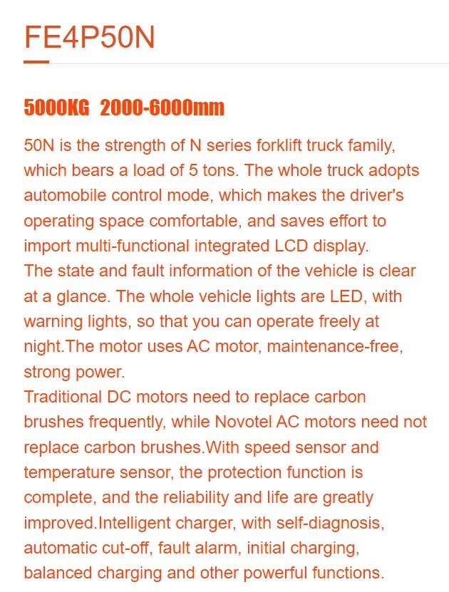 FE4P50N 4-wheels Electric forklift