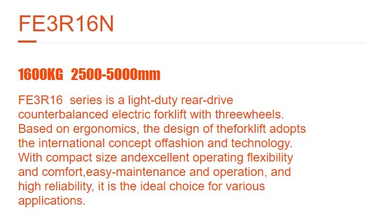 FE3R16N Electric balance three - wheel forklift