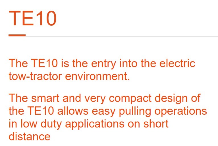 TE10 Electric Walkie Tow Tractor