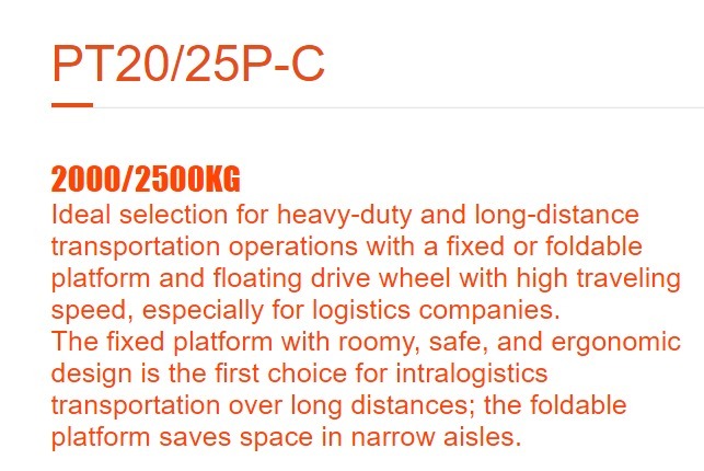 PT20/25P-C Electric Pallet Truck