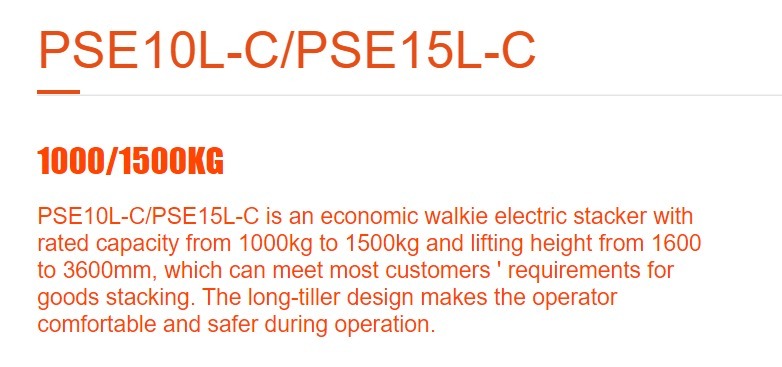 PSE10L-C/15L-C  Electric Stacker