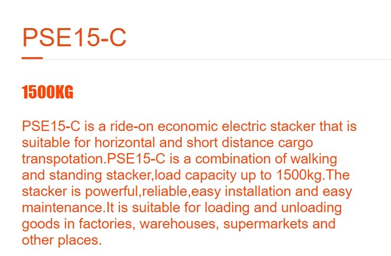 PSE15-C Electric Stacker