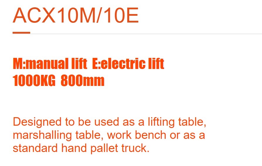 ACX10M/10E Hand Pallet Truck