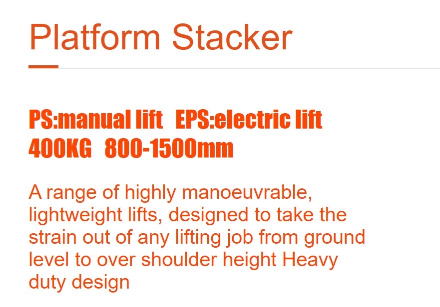 Electric Platform Stacker
