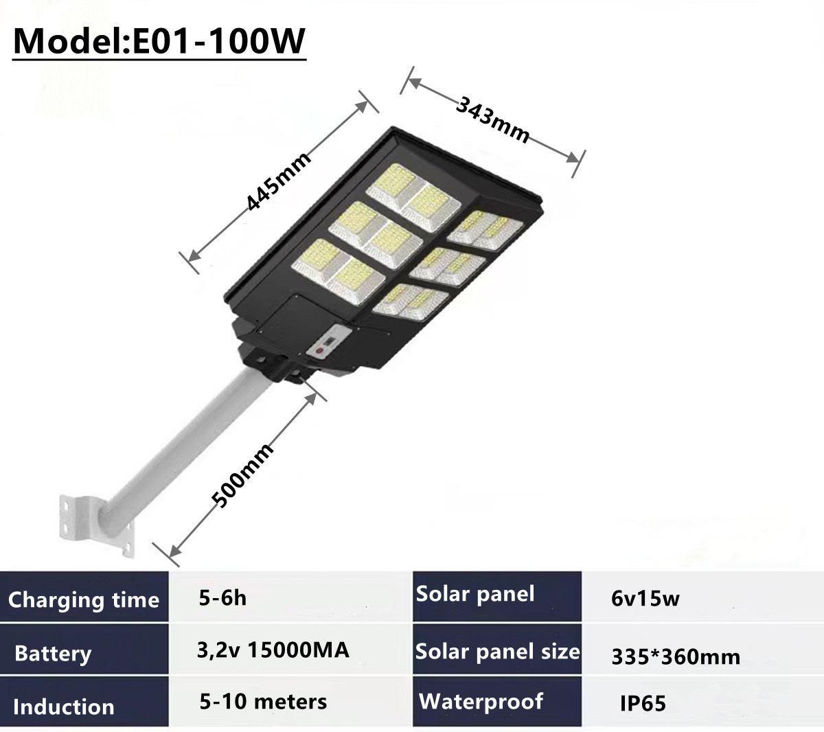 IP65 outdoor waterproof all in one LED solar street light garden light