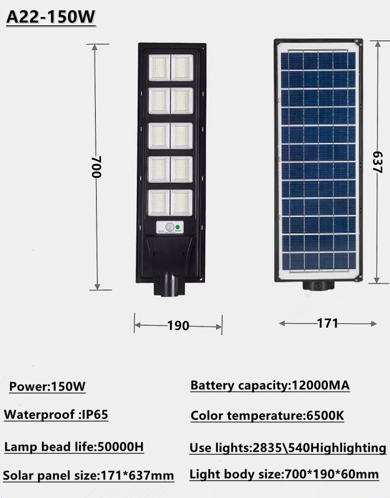 IP 65 Solar waterproof outdoor LED street light garden lamp