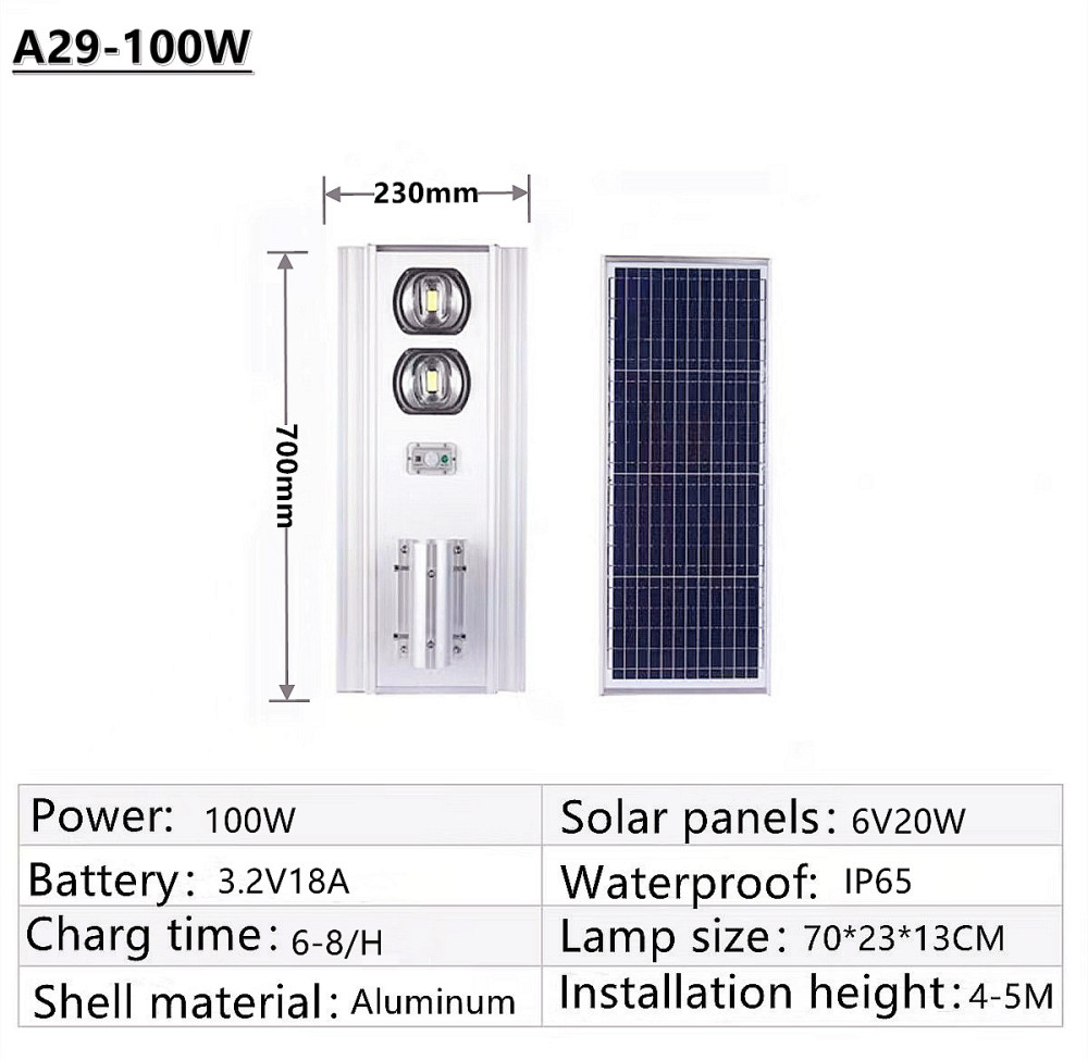 IP65 outdoor waterproof LED solar street lamp, garden lamp, square street lamp