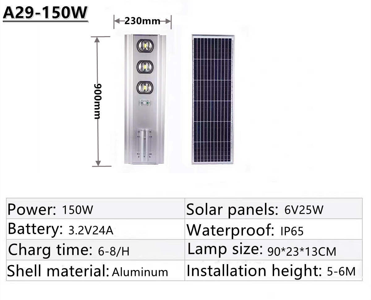 IP65 outdoor waterproof LED solar street lamp, garden lamp, square street lamp