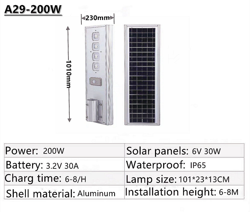 IP65 outdoor waterproof LED solar street lamp, garden lamp, square street lamp