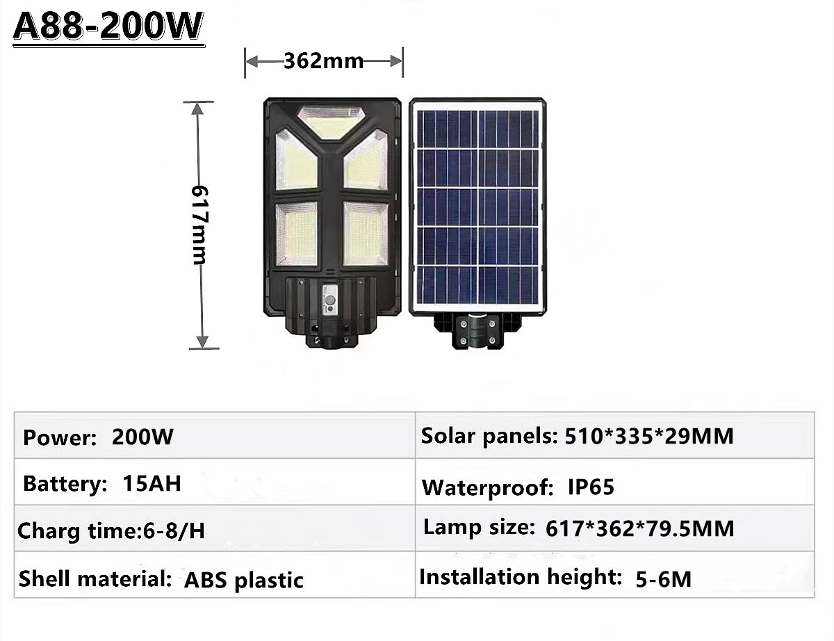 IP65 outdoor waterproof LED solar street lamp, garden lamp, square street lamp