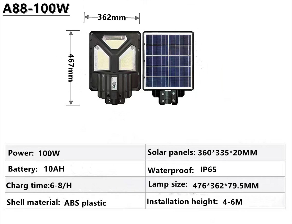 IP65 outdoor waterproof LED solar street lamp, garden lamp, square street lamp