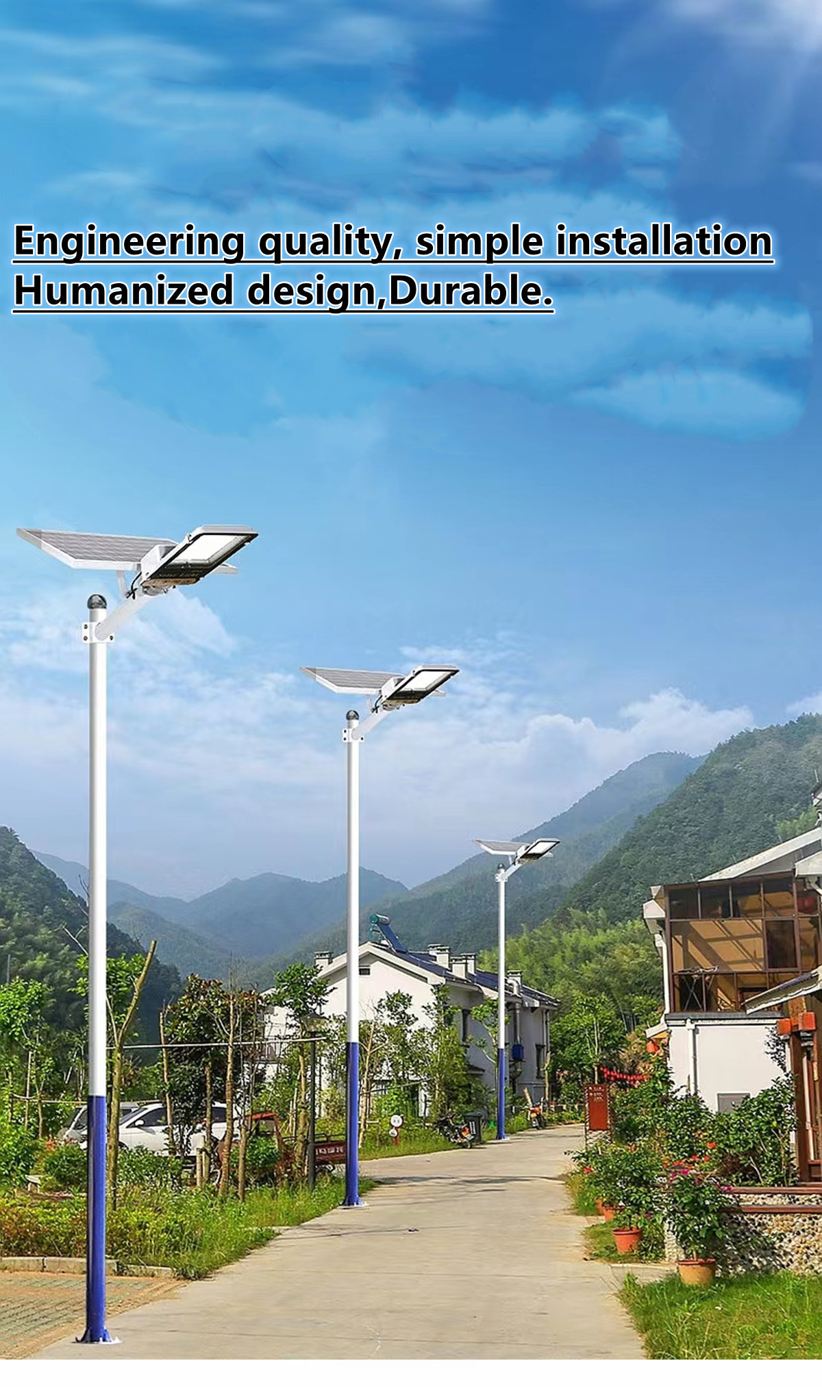 IP65 outdoor waterproof solar street lamp solar garden lamp square street lamp
