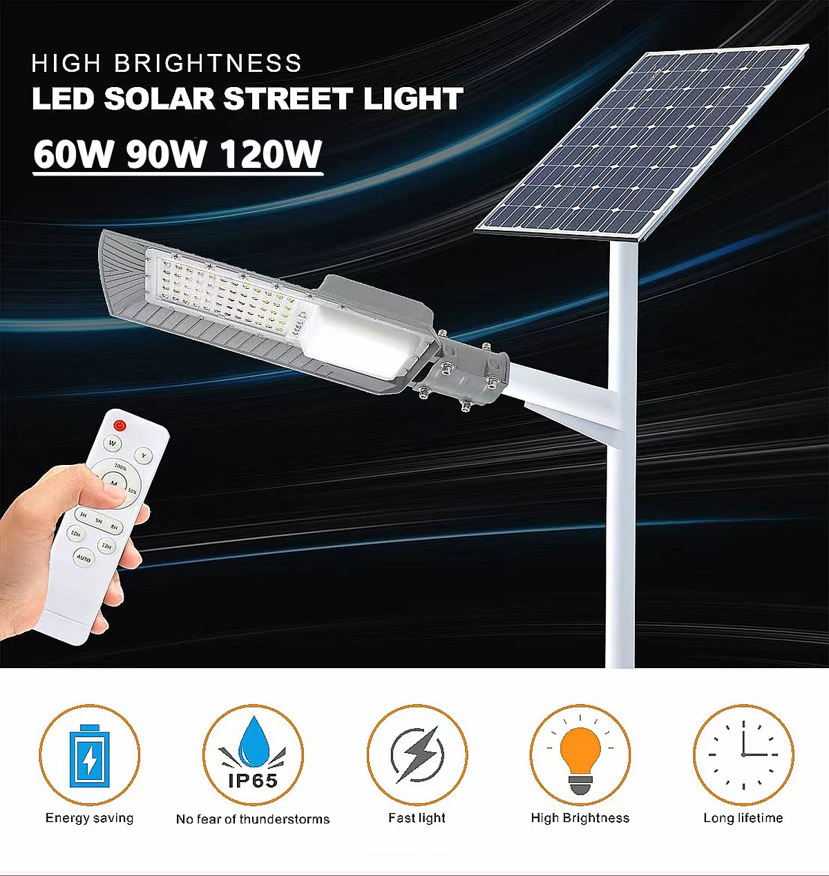 IP65 outdoor waterproof solar street lamp solar garden lamp square street lamp