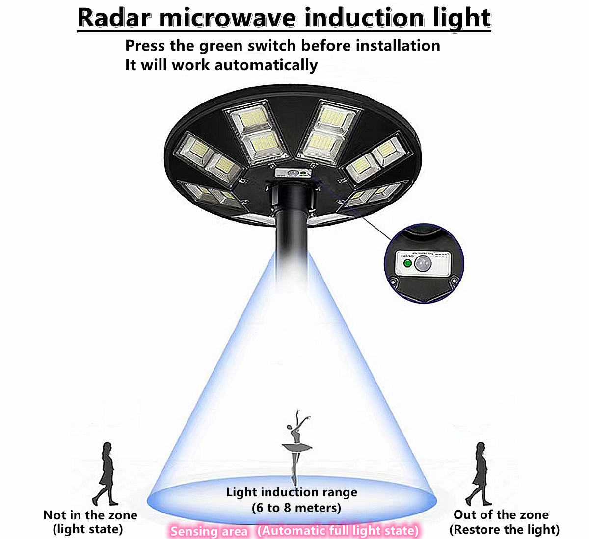 IP65 outdoor waterproof solar LED street lamp solar garden lamp  Villa, hotel，square solar street lamp