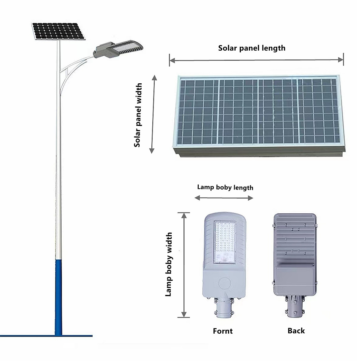 IP65 outdoor waterproof solar LED street lamp solar garden lamp  Villa, hotel，square solar street lamp