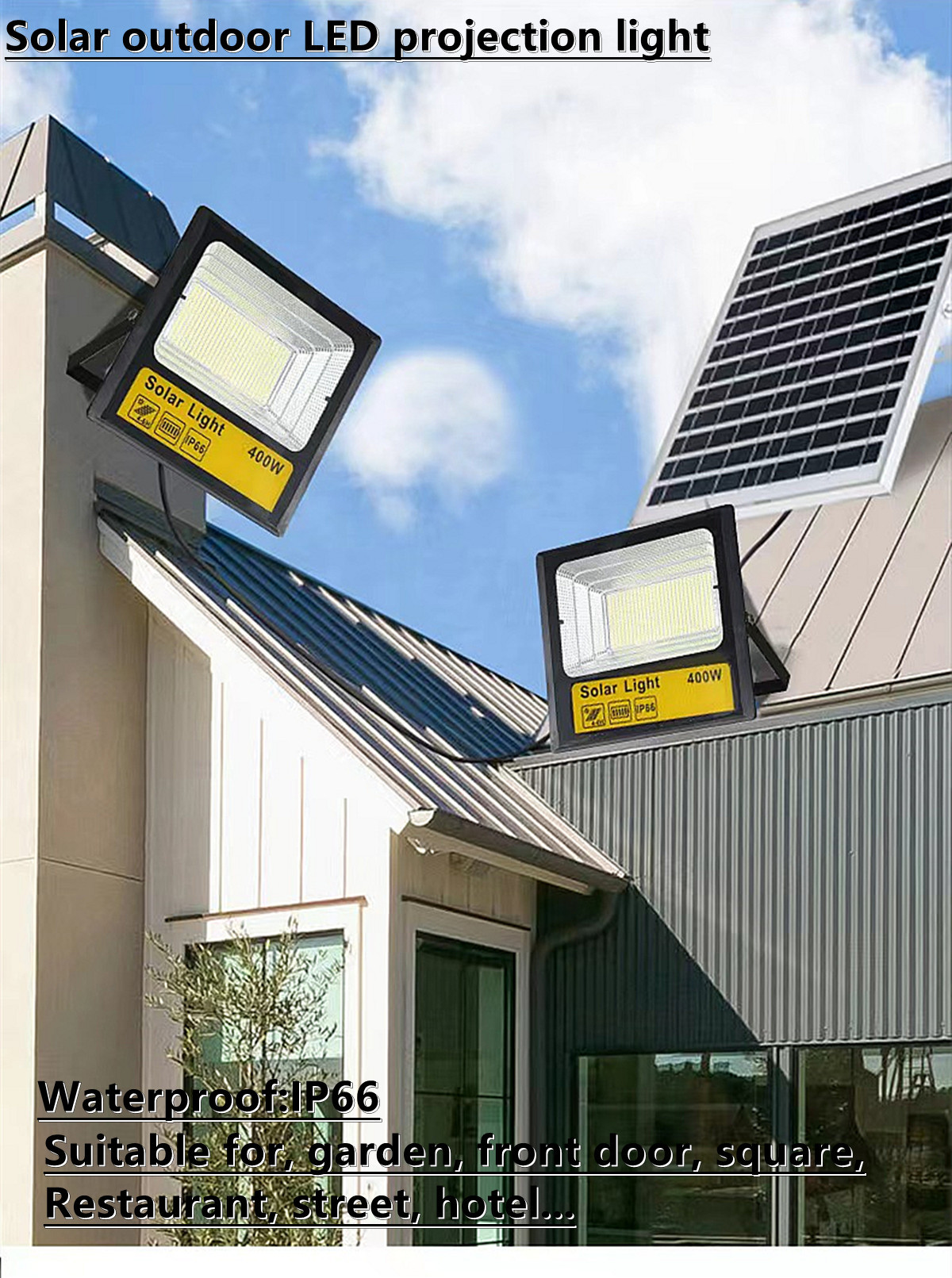 IP66 outdoor waterproof solar LED projection lamp solar garden lamp  Villa, hotel，square solar street lamp