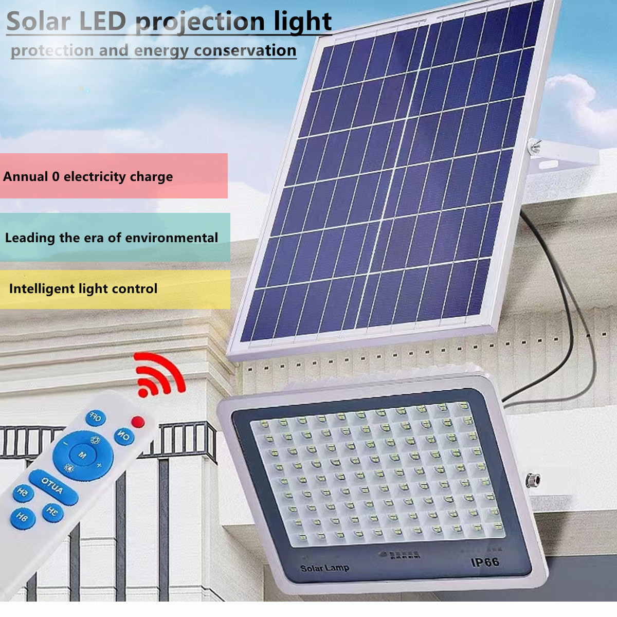 IP66 outdoor waterproof solar LED projection lamp solar garden lamp  Villa, hotel，square solar street lamp