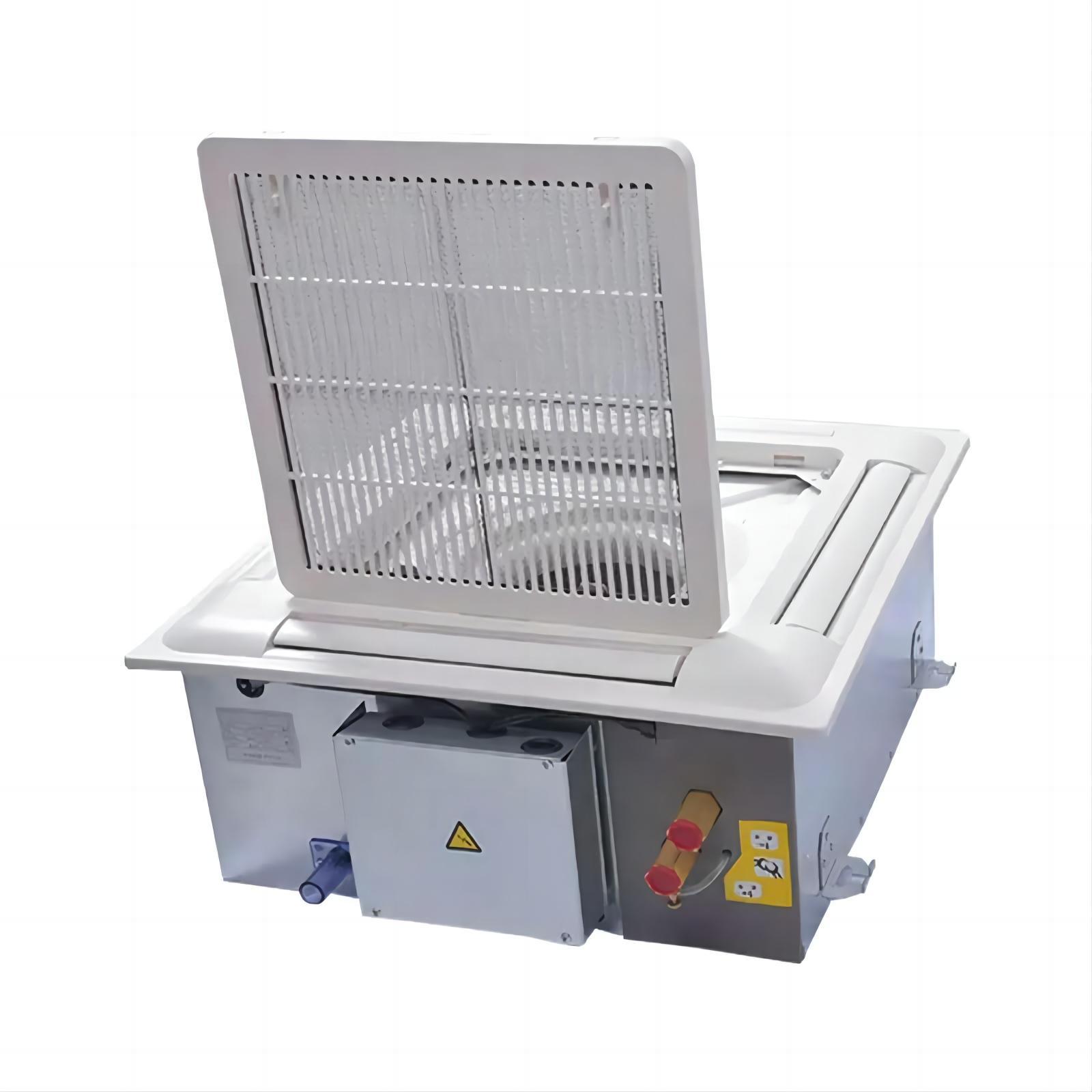 Corrosion-resistant 4 pipe 4 way ceiling mounted central air conditioner cooling cassette chilled water fcu fan coil unit
